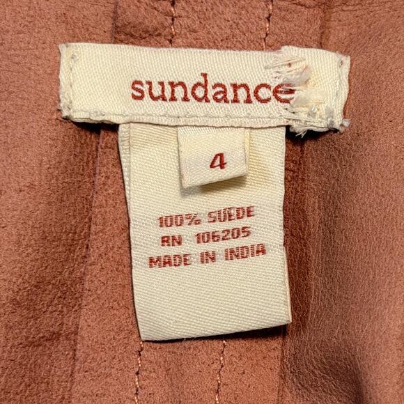 Sundance Jacket Womens 4 Blush Pink Suede Waterfall Drape Open Front Peplum - Picture 4 of 9